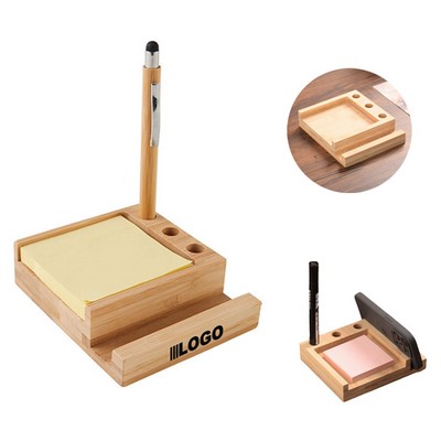 Bamboo Desk Organizer w/Phone Holder