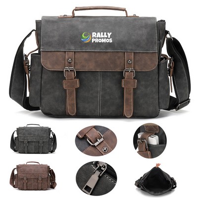 PU Leather Men'S Messenger Waterproof Bag