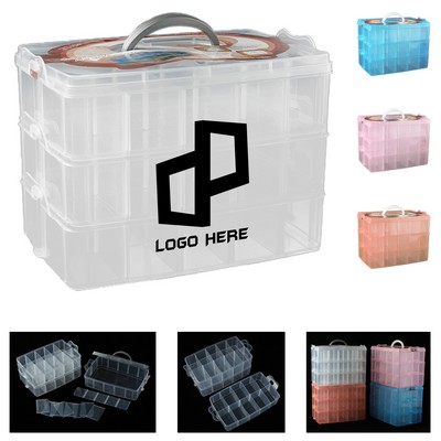 Detachable 3 Layers Transparent Plastic Storage Box