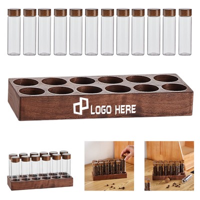 Coffee Bean Packaging Glass Container W/ Display Rack