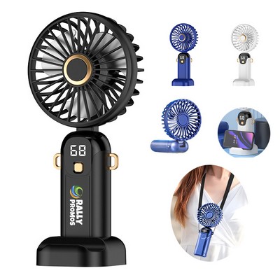 Digital Display Mini Handheld Fan With Stand