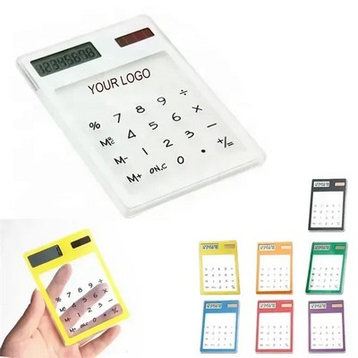Portable Transparent Solar Mini Cute Touch Calculator