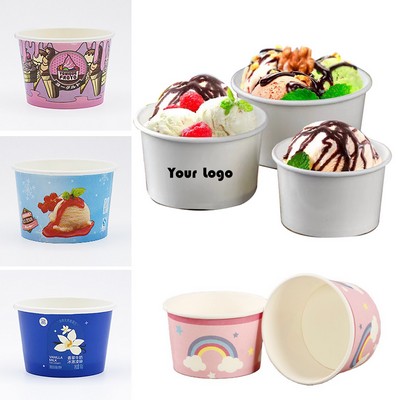 4OZ Custom Disposable Ice Cream Paper Bowl