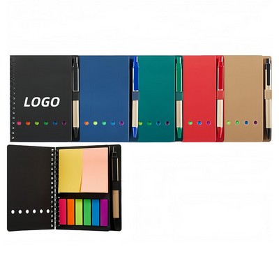 Spiral Sticky Notes with Pen Combo Organizer