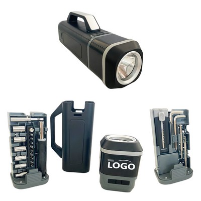 Portable Toolbox with Flashlight