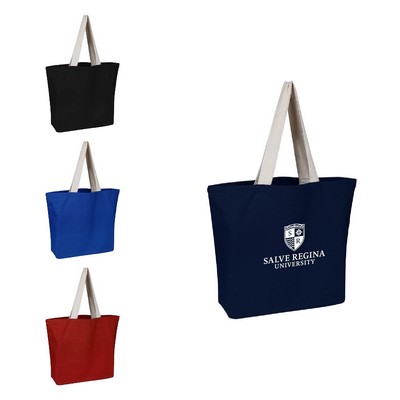 Colored Beach Bag With Natural Handles