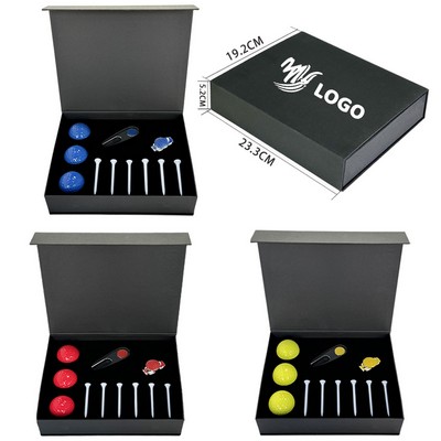 Colorful Golf Ball Set W/ Golf Spikes And Green Fork