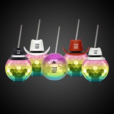 18 Oz. Rainbow Disco Ball Cup (Full Color Large Imprint)