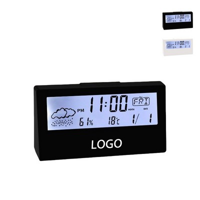 Large Screen Mute Feature Weather Display Elegant Desk Clock