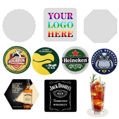 Customized Shape Absorbent Paper Coaster-Full Color
