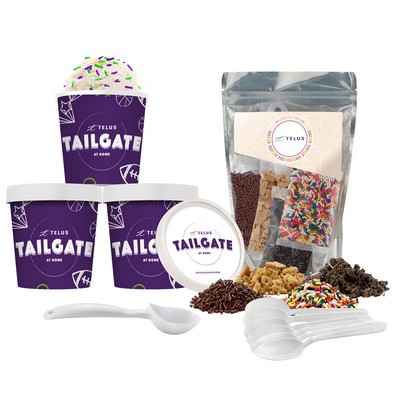 Corporate Color Creations Handcrafted Ice Cream with Ice Cream Topping Kit - 3 Pint Bundle