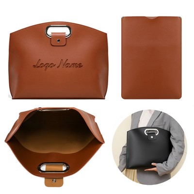 Stylish PU Leather Commuter Tote With Tablet Sleeve MOQ 50