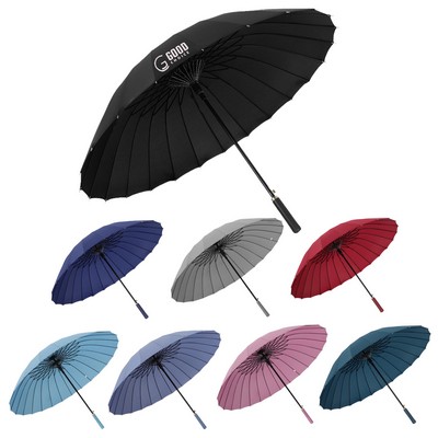 24 Ribs Automatic Straight Handle Umbrella