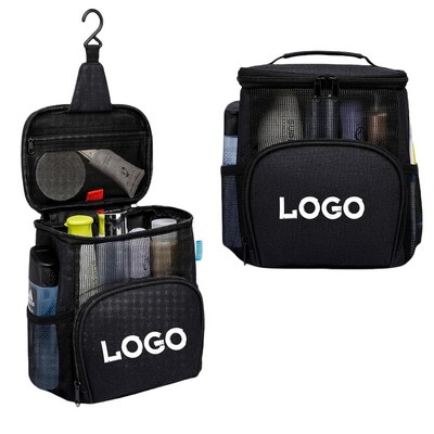 Large-Capacity Mesh Fabric Toiletry Bag