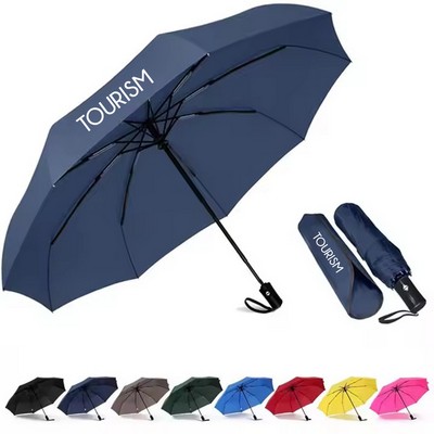 Auto-Open Folding Umbrella With Sleeve