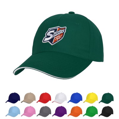 6 Panel Cotton Twill Sandwich Cap