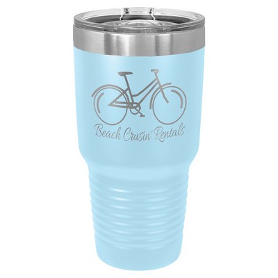 Polar Camel 30 oz. Light Blue Insulated Ringneck Tumbler with Slider Lid