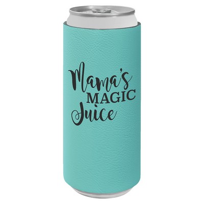 Teal Leatherette Slim Beverage Holder