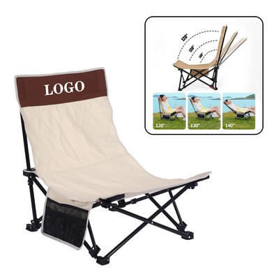 Adjustable Portable Folding Camping Chair with High Back & Side Pockets