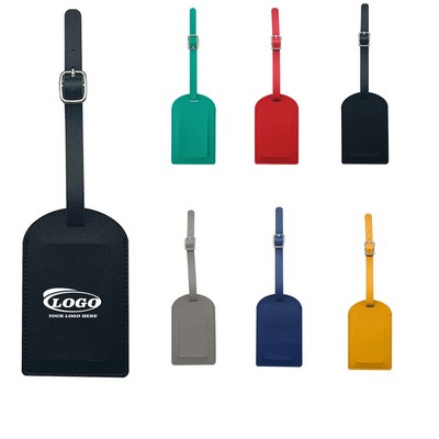 PU Leather Luggage Tag with Adjustable Strap
