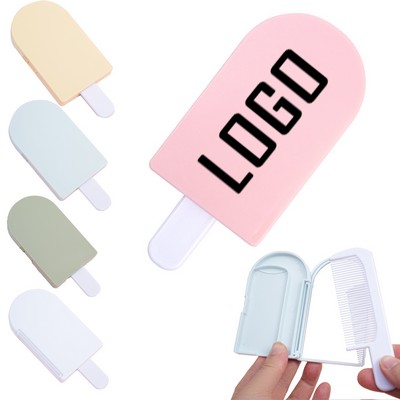Ice-cream Shaped 2-in-1 Handheld Cosmetic Mirror
