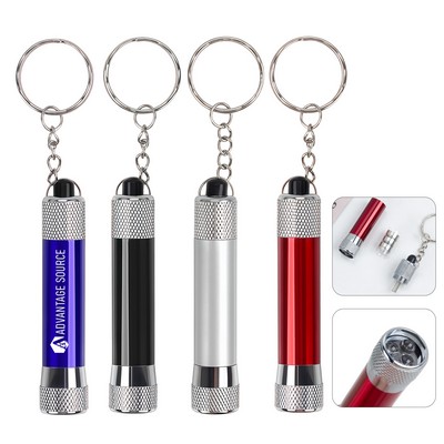 Mini Aluminum LED Flashlight Keychain With 3 Bulbs