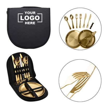 Camping Silverware Set Flatware Organizer Cutlery Set Stainless Steel Includes Flatware