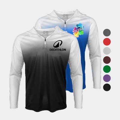 Men's Gradient Sublimated 1/4 Zip Training Hoodie