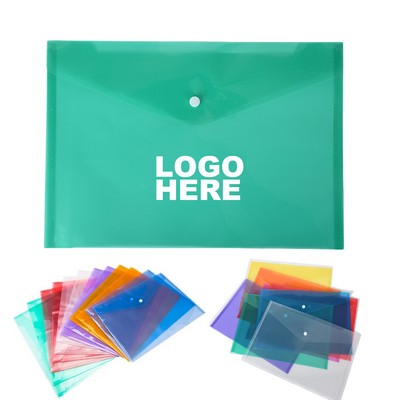 Business Document Holder Poly Envelopes Plastic File Folders with Snap Closure