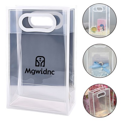 Clear Gift Bags for Cosmetics Wedding Favor Bags Durable Reusable Plastic Tote with Handles 35x24x10