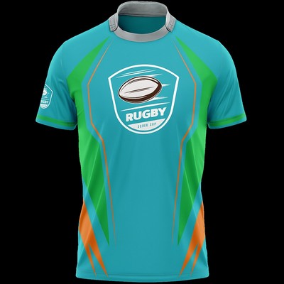 Unisex Collared Crew Neck Rugby Jersey Sublimation 280G Poly