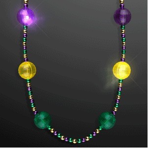 Mardi Gras Party Balls LED Necklace - BLANK