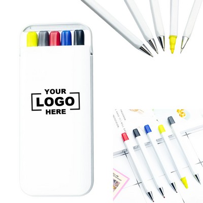 Highlighter, Pencil and Ballpoint Pen Set