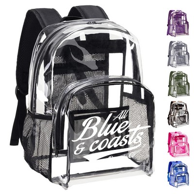 Clear PVC Backpack with Mesh Pocket
