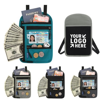 Travel RFID Passport Neck Pouch