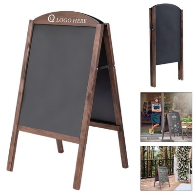 Wooden A-Frame Advertising Chalkboard