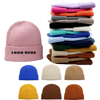 Ribbed Cuff Knitted Cap
