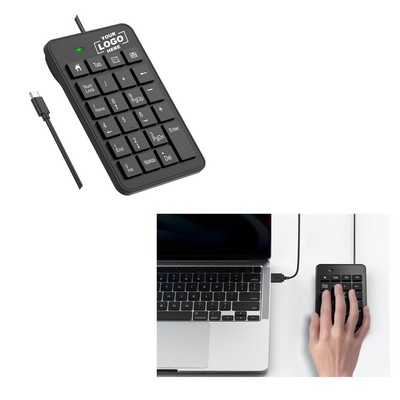 Compact Wired USB Numeric Keypad With 23 Keys