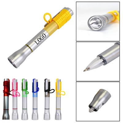 ABS LED Flashlight Pen w/ Lanyard