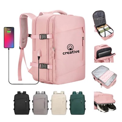 Multi Functional Business Travel Backpack With USB Charging Port