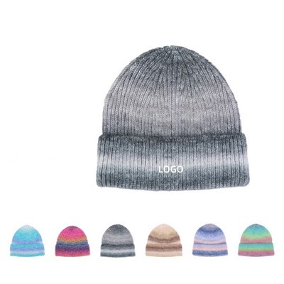 Gradient Knit Warm Winter Beanie