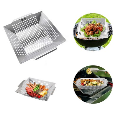 Large Rotating Stainless Steel Grill Utility Basket