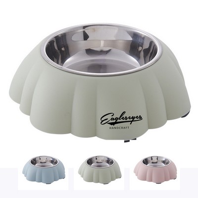 Pumpkin Shaped Stainless Steel Dog Bowl