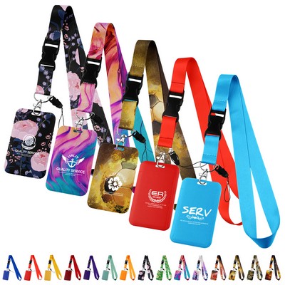 Vertical Version Work Permit Card Holder With Hanging Rope