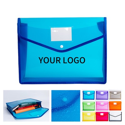 A4 Polypropylene Document Envelope with Button Snap Closure
