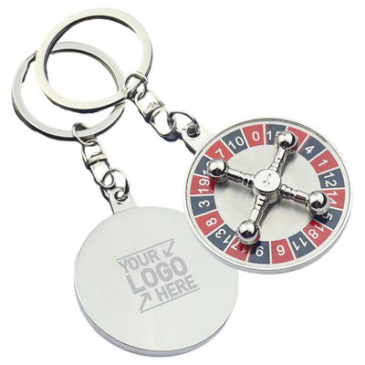 Metal Roulette Wheel Spinning Keychain