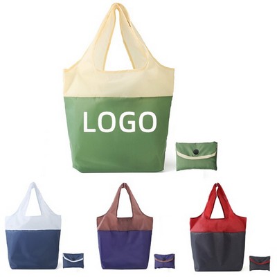 wo-Tone Foldable Shopping Tote Bag