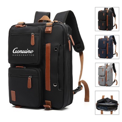 Durable Waterproof Canvas Student Backpack with Laptop Compartment