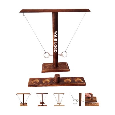 Desktop Wood Ring Toss Game 9.8" Length x 3.9" Width x 11" Height