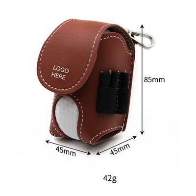 Golf Ball Holder Leather Waist Bag